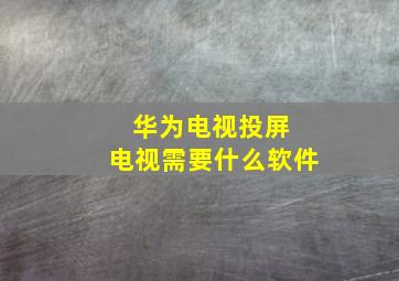 华为电视投屏 电视需要什么软件